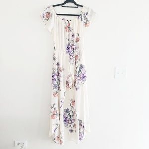 NWT Floral Ivory Romper Dress Size Small